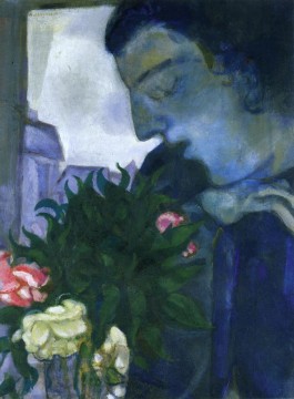 Autoportrait de profil contemporain Marc Chagall Peinture à l'huile